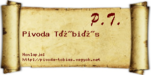 Pivoda Tóbiás névjegykártya